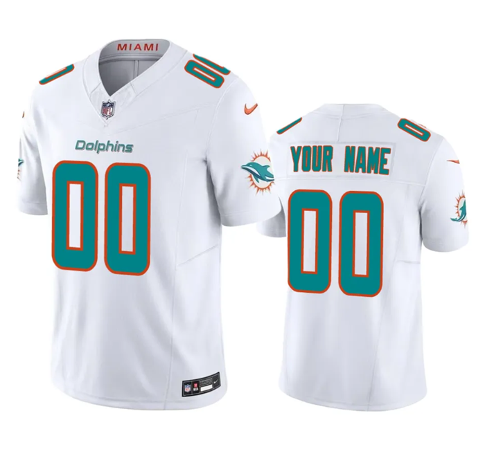 Miami Dolphins Active Player custom White 2023 F.U.S.E Vapor Limited Stitched Football Jersey